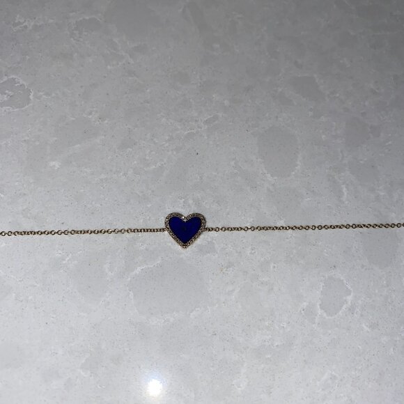 REAL BLUE DIAMOND HEART BRACELET